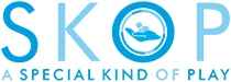 a blue and white logo